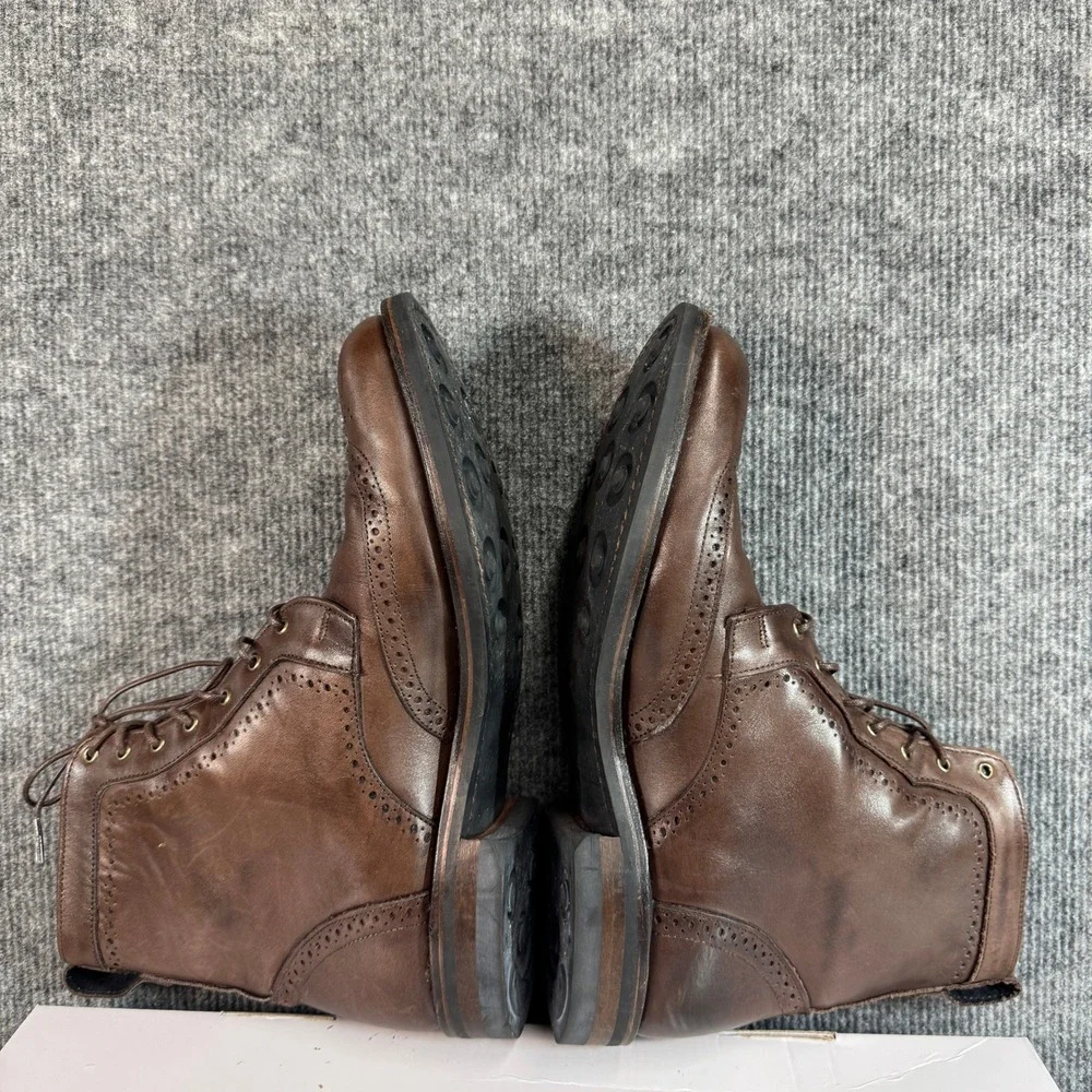 Allen Edmonds Dalton Dark Brown Leather Wingtip Dress Boots Dainite Sole 10.5